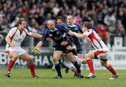 29 March 2009; Felipe Contepomi, Leinster, is tackled by Ulster players, from left, David Pollock, Ian Humphreys and Darren Cave. Magners League, Leinster v Ulster. RDS, Dublin. Picture credit: Stephen McCarthy / SPORTSFILE