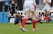 29 March 2009; Leo Cullen, Leinster, goes over for his side's second try. Magners League, Leinster v Ulster. RDS, Dublin. Picture credit: Stephen McCarthy / SPORTSFILE