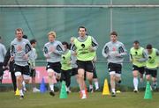 30 March 2009; Republic of Ireland's Kevin Kilbane, centre, in action with team-mates during squad training ahead of their 2010 FIFA World Cup Qualifier against Italy on Wednesday. Gannon Park, Malahide, Co. Dublin. Picture credit: David Maher / SPORTSFILE