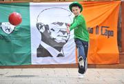 31 March 2009; Republic of Ireland supporter George Evans, from Killorgan, Co. Kerry, shows his soccer skills in Bari, Italy ahead of the 2010 FIFA World Cup Qualifier against Italy on Wednesday. Republic of Ireland Fans in Italy, Bari, Italy. Picture credit: David Maher / SPORTSFILE