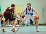 28 March 2009; Audrius Dimiciukas, Ballon BC, in action against Danny Finn, Titans. Basketball Ireland's Men's Division One Final, Titans, Galway v Ballon BC, Carlow, Aura Complex, Letterkenny, Co. Donegal. Picture credit: Brendan Moran / SPORTSFILE