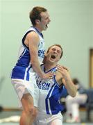 28 March 2009; Tomas Cicenas, right and Audrius Dimiciukas, Ballon BC, celebrate victory at the final buzzer. Basketball Ireland's Men's Division One Final, Titans, Galway v Ballon BC, Carlow, Aura Complex, Letterkenny, Co. Donegal. Picture credit: Brendan Moran / SPORTSFILE