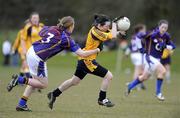 29 March 2009; Lyndsey Davey, DCU, in action against Noelle Connolly, University of Limerick. O'Connor Cup Final, University of DCU v University of Limerick, UUJ, Jordanstown, Shore Road, Newtownabbey, Co. Antrim. Picture credit: Oliver McVeigh / SPORTSFILE