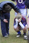 29 March 2009; A distraught Niamh Ward, University of Limerick, after the game. O'Connor Cup Final, University of DCU v University of Limerick, UUJ, Jordanstown, Shore Road, Newtownabbey, Co. Antrim. Picture credit: Oliver McVeigh / SPORTSFILE