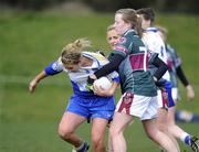 29 March 2009; Julie Kavanagh, DIT, in action against Grainne McClean, St Marys. Lynch Cup Final, Dublin Insitute of Technology v St Marys, Belfast, UUJ, Jordanstown, Shore Road, Newtownabbey, Co. Antrim. Picture credit: Oliver McVeigh / SPORTSFILE
