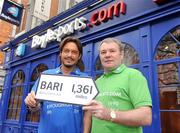 30 March 2009; Former Italian and Republic of Ireland internationals Toto Schillaci and Ray Houghton at the launch of Boylesports' supporters promotion for Irish fans travelling to Bari for the crunch group 8 game between the Republic of Ireland and the Azzurre. Boylesports, Grafton Street, Dublin. Picture credit: Pat Murphy / SPORTSFILE