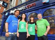 30 March 2009; Former Italian and Republic of Ireland internationals Toto Schillaci and Ray Houghton with Boylesports' Debbie Gilmore, left, and Nicola McGeady at the launch of Boylesports' supporters promotion for Irish fans travelling to Bari for the crunch group 8 game between the Republic of Ireland and the Azzurre. Boylesports, Grafton Street, Dublin. Picture credit: Pat Murphy / SPORTSFILE