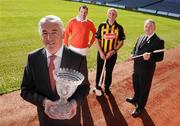 31 March 2009; At the launch of the 2009 FBD All-Ireland GAA Golf Challenge were, from left, Adrian Taheny, Director of Marketing and Sales, FBD Insurance, Armagh footballer Steven McDonnell, former Kilkenny hurler Eddie Keher and GAA President Nickey Brennan. Croke Park, Dublin. Photo by Sportsfile