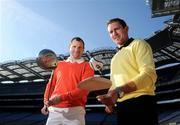 31 March 2009; At the launch of the 2009 FBD All-Ireland GAA Golf Challenge were Armagh footballer Steven McDonnell, left, and Kilkenny hurler Eddie Brennan. Croke Park, Dublin. Photo by Sportsfile