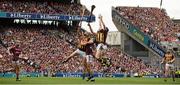 6 September 2015; Kilkenny and Galway players compete for a dropping ball during the game. GAA Hurling All-Ireland Senior Championship Final, Kilkenny v Galway, Croke Park, Dublin. Picture credit: Brendan Moran / SPORTSFILE