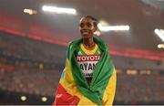 30 August 2015; Almaz Ayana of Ethiopia after winning the Women's 5000m final. IAAF World Athletics Championships Beijing 2015 - Day 9, National Stadium, Beijing, China. Picture credit: Stephen McCarthy / SPORTSFILE