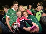 12 September 2015; Supporters take a selfie with Bord Gais Energy man of the match Barry Nash, Limerick, on the pitch after the game. Bord Gais Energy GAA Hurling All-Ireland U21 Championship Final, Limerick v Wexford, Semple Stadium, Thurles, Co. Tipperary. Picture credit: Diarmuid Greene / SPORTSFILE