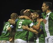 14 September 2015; John O'Flynn, Cork City, celebrates with team-mates after scoring his side's third goal. Irish Daily Mail FAI Senior Cup Quarter-Final Replay, Cork City v Derry City. Turner's Cross, Cork. Picture credit: Eoin Noonan / SPORTSFILE