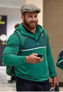 16 September 2015; Ireland's Sean O'Brien in Cardiff Airport on their arrival ahead of the 2015 Rugby World Cup. Cardiff Airport, Wales. Picture credit: Brendan Moran / SPORTSFILE