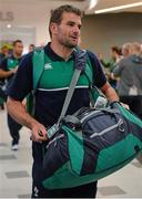 16 September 2015; Ireland's Jared Payne in Cardiff Airport on their arrival ahead of the 2015 Rugby World Cup. Cardiff Airport, Wales. Picture credit: Brendan Moran / SPORTSFILE