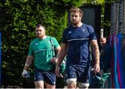17 September 2015; Ireland's Iain Henderson, right, and Cian Healy arrive for squad training. Sophia Gardens, Cardiff, Wales. Picture credit: Brendan Moran / SPORTSFILE
