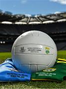 17 September 2015; A view of the match ball and Dublin and Kerry jerseys ahead of the 2015 GAA Football All-Ireland Senior Championship Final between Dublin and Kerry. Croke Park, Dublin. Picture credit: Ramsey Cardy / SPORTSFILE