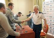 31 March 2009; Northern Ireland manager Nigel Worthington after a press conference ahead of their 2010 FIFA World Cup Qualifier against Slovenia on Wednesday. Northern Ireland Press Conference, Hilton Hotel, Templepatrick, Co. Antrim. Picture credit: Oliver McVeigh / SPORTSFILE