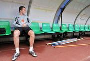 31 March 2009; Republic of Ireland's Aiden McGeady sits in the dugout before the start of squad training ahead of their 2010 FIFA World Cup Qualifier against Italy on Wednesday. Republic of Ireland Squad Training, San Nicola Stadium, Bari, Italy. Picture credit: David Maher / SPORTSFILE