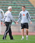 31 March 2009; Republic of Ireland's Aiden McGeady with manager Giovanni Trapattoni during squad training ahead of their 2010 FIFA World Cup Qualifier against Italy on Wednesday. Republic of Ireland Squad Training, San Nicola Stadium, Bari, Italy. Picture credit: David Maher / SPORTSFILE