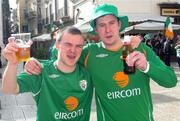31 March 2009; Republic of Ireland supporters Robert Campion, from Dunshaughlin, Co. Meath, and David Lynch, from Knocklyon, Dublin, in Bari ahead of the 2010 FIFA World Cup Qualifier against Italy on Wednesday. Republic of Ireland Fans in Italy, Bari, Italy. Picture credit: Ray McManus / SPORTSFILE