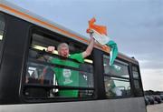 1 April 2009; Republic of Ireland supporter John Mulcair, from Galway City, arriving by bus before the game. 2010 FIFA World Cup Qualifier, Italy v Republic of Ireland, San Nicola Stadium, Bari, Italy. Picture credit: David Maher / SPORTSFILE