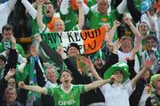 1 April 2009; Republic of Ireland fans including Davy Keogh celebrate the draw. 2010 FIFA World Cup Qualifier, Italy v Republic of Ireland, San Nicola Stadium, Bari, Italy. Picture credit: Ray McManus / SPORTSFILE