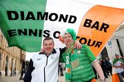 1 April 2009; Republic of Ireland fans Ronnie Tyne, Clare Schoolboys League, left, and Karl Murtagh, both from Ennis, Co. Clare, on their way to the game. 2010 FIFA World Cup Qualifier, Italy v Republic of Ireland, San Nicola Stadium, Bari, Italy. Picture credit: Ray McManus / SPORTSFILE