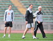 31 March 2009; Republic of Ireland's Aiden McGeady with manager Giovanni Trapattoni and assistant manager Marco Tardelli during squad training ahead of their 2010 FIFA World Cup Qualifier against Italy on Wednesday. Republic of Ireland Squad Training, San Nicola Stadium, Bari, Italy. Picture credit: David Maher / SPORTSFILE