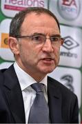 17 September 2015; Republic of Ireland manager Martin O'Neill during a press conference. FAI Headquarters, National Sports Campus, Abbotstown, Dublin. Picture credit: Matt Browne / SPORTSFILE
