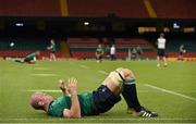 18 September 2015; Ireland captain Paul O'Connell during the captain's run. Ireland Rugby Squad Captain's Run, 2015 Rugby World Cup. Millennium Stadium, Cardiff, Wales. Picture credit: Brendan Moran / SPORTSFILE
