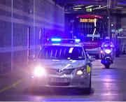 5 September 2015; The Dublin team bus arrives before the game. GAA Football All-Ireland Senior Championship Semi-Final Replay, Dublin v Mayo. Croke Park, Dublin. Picture credit: Ray McManus / SPORTSFILE