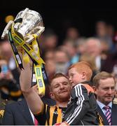 6 September 2015; Richie Power, Kilkenny, and his son Rory lift the Liam MacCarthy Cup. GAA Hurling All-Ireland Senior Championship Final, Kilkenny v Galway. Croke Park, Dublin. Picture credit: Stephen McCarthy / SPORTSFILE