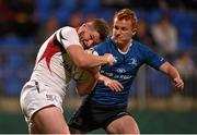 18 September 2015; Kieran Joyce, Ulster, in action against Tommy Whittle, Leinster. U20 Interprovincial Rugby Championship, Round 3, Leinster v Ulster. Donnybrook Stadium, Donnybrook, Dublin. Picture credit: Stephen McCarthy / SPORTSFILE