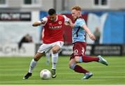 19 September 2015; Morgan Langley, St Patrick's Athletic, in action against Ryan Connelly, Galway United. EA Sports Cup Final, Galway United v St Patrick’s Athletic. Eamonn Deacy Park, Galway. Picture credit: Matt Browne / SPORTSFILE