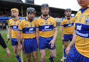 29 March 2009; Clare hurlers, from left, John Conlon, Pat Vaughan, Niall Gilligan, and Tony Carmody, before the start of the match. Allianz GAA NHL Division 1, Round 5, Clare v Kilkenny, Cusack Park, Ennis, Co. Clare. Picture credit: Brian Lawless / SPORTSFILE