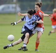 5 April 2009; Lyndsey Davey, Dublin, in action against Maeobh Moriarty, Armagh. Bord Gais Energy Ladies NFL Quarter-Final, Armagh v Dublin, Clann Eireann, Lurgan, Co. Armagh. Picture credit: Oliver McVeigh / SPORTSFILE