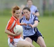 5 April 2009; Caoimhe Marley, Armagh, in action against Niamh Hurley, Dublin. Bord Gais Energy Ladies NFL Quarter-Final, Armagh v Dublin, Clann Eireann, Lurgan, Co. Armagh. Picture credit: Oliver McVeigh / SPORTSFILE