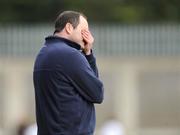 5 April 2009; Dublin manager Anthony Daly shows his disappointment as his side conceeds a point late in the game. Allianz GAA NHL Division 1 Round 6, Dublin v Clare, Parnell Park, Dublin. Picture credit: Pat Murphy / SPORTSFILE