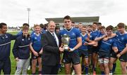 19 September 2015; Stuart Bayley from Leinster Rugby presents the cup to Leinster captain Conor Nash. Clubs Interprovincial Rugby Championship, Round 3, Connacht v Leinster. Sportsground, Galway. Picture credit: Matt Browne / SPORTSFILE