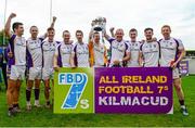 19 September 2015; The Kilmacud Crokes squad celebrate with the cup after the game. FBD7s Senior All Ireland Football 7s at Kilmacud Crokes, Final, Kilmacud Crokes, Dublin, v Truagh Gaels, Monaghan. Glenalbyn House, Stillorgan, Co. Dublin. Picture credit: Piaras Ó Mídheach / SPORTSFILE
