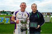 19 September 2015; Danny Turley, Performa Sports, makes a presentation of Performa Sports analysis software to Pat Burke, Kilmacud Crokes captain. FBD7s Senior All Ireland Football 7s at Kilmacud Crokes, Final, Kilmacud Crokes, Dublin, v Truagh Gaels, Monaghan. Glenalbyn House, Stillorgan, Co. Dublin. Picture credit: Piaras Ó Mídheach / SPORTSFILE