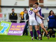 19 September 2015; Mark Coughlan, right, Kilmacud Crokes, celebrates with team-mate Paul Mannion after the game. FBD7s Senior All Ireland Football 7s at Kilmacud Crokes, Final, Kilmacud Crokes, Dublin, v Truagh Gaels, Monaghan. Glenalbyn House, Stillorgan, Co. Dublin. Picture credit: Piaras Ó Mídheach / SPORTSFILE
