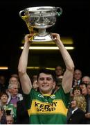 20 September 2015; Mark O’Connor, Kerry, lifts the cup. Electric Ireland GAA Football All-Ireland Minor Championship Final, Kerry v Tipperary, Croke Park, Dublin. Picture credit: David Maher / SPORTSFILE