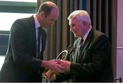 19 September 2015; GPA president Dermot Earley  with  Kerry legend Mick O’Dwyer who received the GPA Lifetime Achievement Awards for football at the GPA Former Players Event in Croke Park. Over 400 former county footballers and hurlers gathered at the annual lunch which is now in its third year. The event is part of the GPA’s efforts to develop an active player alumi. Croke Park, Dublin. Picture credit: Ray McManus / SPORTSFILE