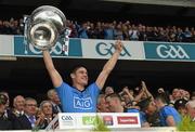 20 September 2015; Diarmuid Connolly, Dublin, lifts the Sam Maguire cup. GAA Football All-Ireland Senior Championship Final, Dublin v Kerry, Croke Park, Dublin. Picture credit: Ray McManus / SPORTSFILE