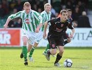 10 April 2009; Michael Daly, Dundalk, in action against Chris Shields, Bray Wanderers. League of Ireland Premier Division, Bray Wanderers v Dundalk. Carlisle Grounds, Bray. Picture credit: Matt Browne / SPORTSFILE