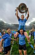 20 September 2015; Dublin's Philip McMahon, top, and Tomás Brady, Dublin, celebrate with the Sam Maguire cup following his side's victory. GAA Football All-Ireland Senior Championship Final, Dublin v Kerry, Croke Park, Dublin. Picture credit: Stephen McCarthy / SPORTSFILE
