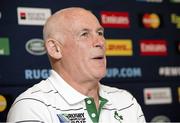 20 September 2015; Ireland manager Michael Kearney during a press conference. Ireland Rugby Press Conference, 2015 Rugby World Cup. St George's Park, Burton-upon-Trent, England. Picture credit: Barrington Coombs / SPORTSFILE
