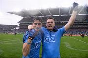 20 September 2015; Bernard Brogan, left, and Paddy Andrews, Dublin, celebrate after the game. GAA Football All-Ireland Senior Championship Final, Dublin v Kerry, Croke Park, Dublin. Photo by Sportsfile